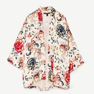 Zara 3/4 Sleeve Short Kimono Jacket - Sz S/M (oversized fit)